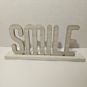 Vintage Looking Wood Smile Home Decor Sign